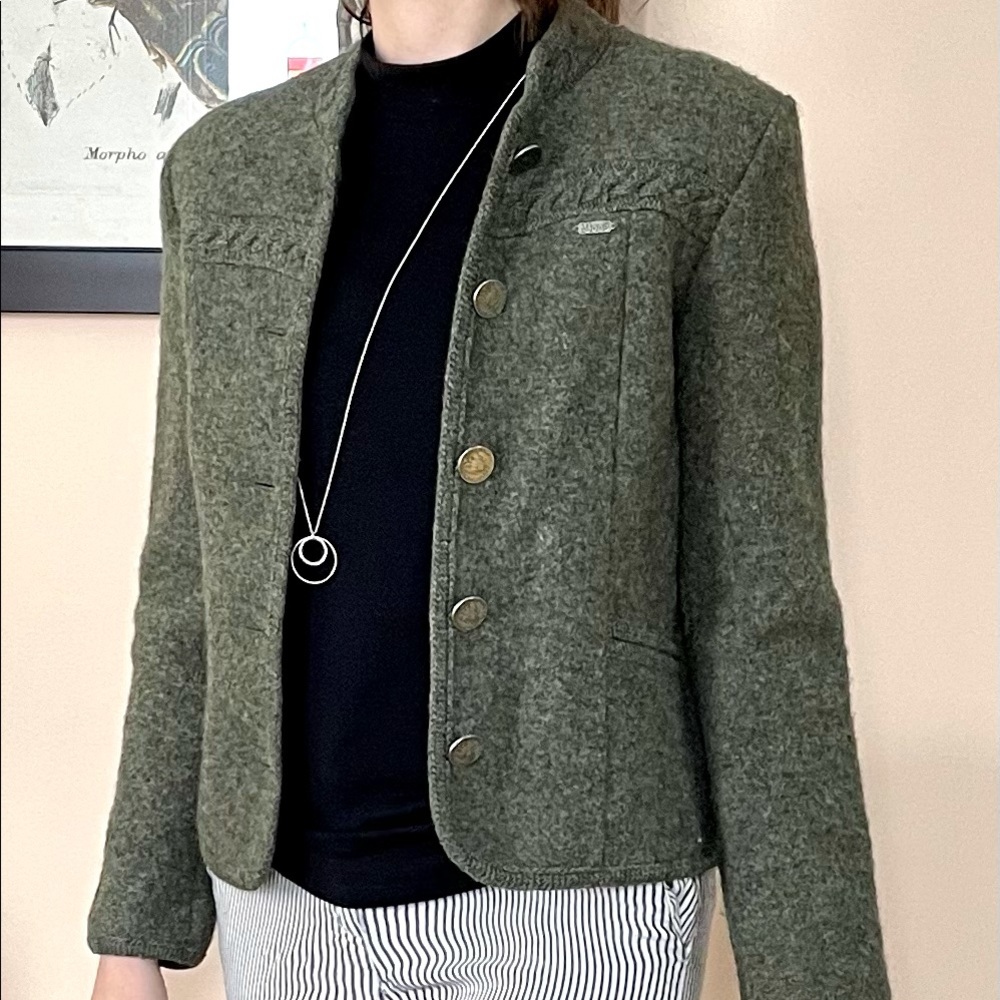 Vintage Boos sweater cardigan dark green